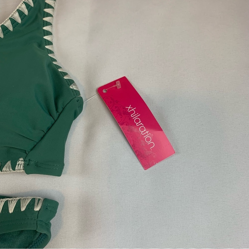 Xhilaration Green Bikini Set with White Trim Accents- S/M - Picture 2 of 12